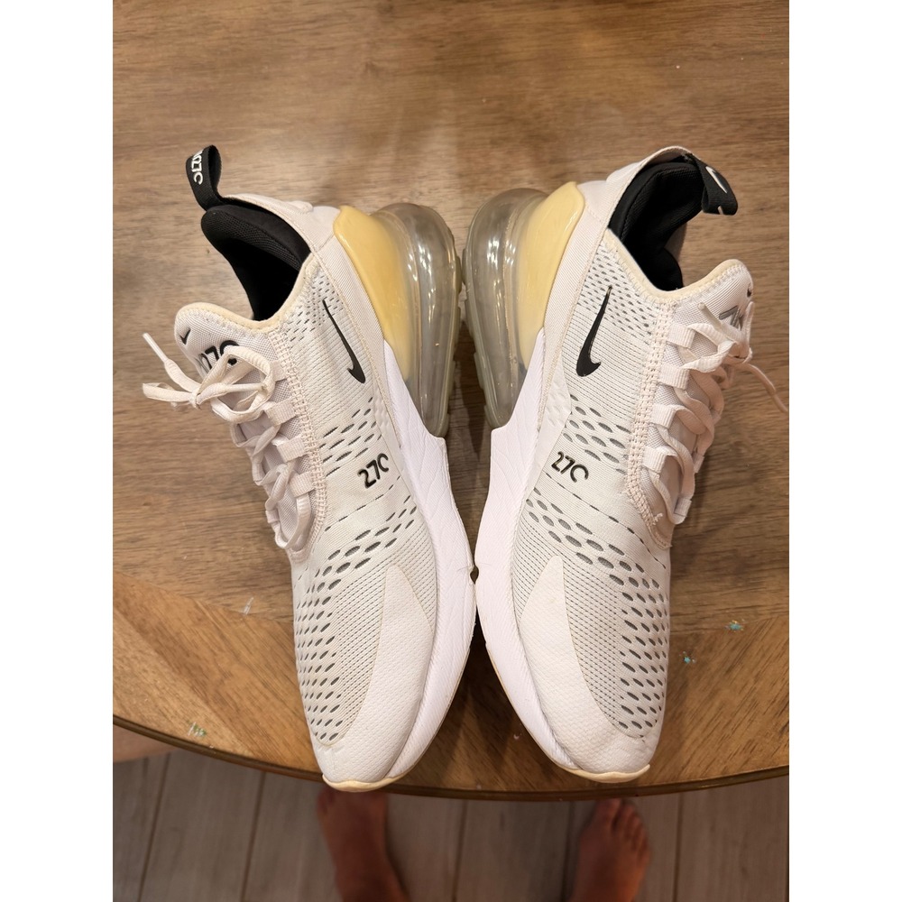 Nike Air Max 270 Mens Shoes White Black AH8050-100 Size 10.5 Sneaker